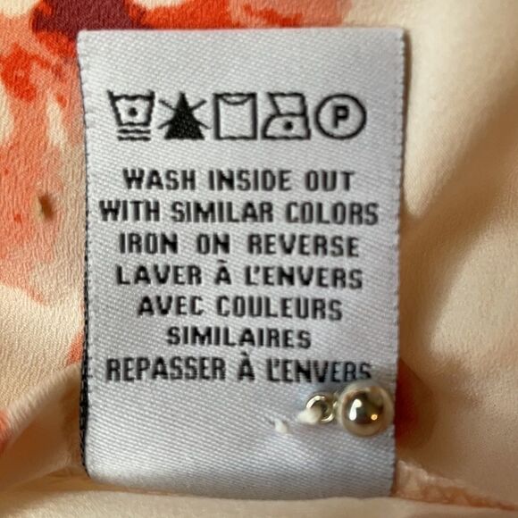 Le Chateau Floral Crêpe de Chine V-Neck Size Extra Small - Picture 9 of 12